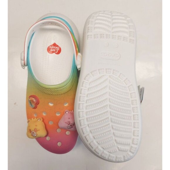CROCS Care Bears Crush Slip On Clogs Mens Size 11 Womens 13 Shoes Rainbow White - Picture 9 of 11